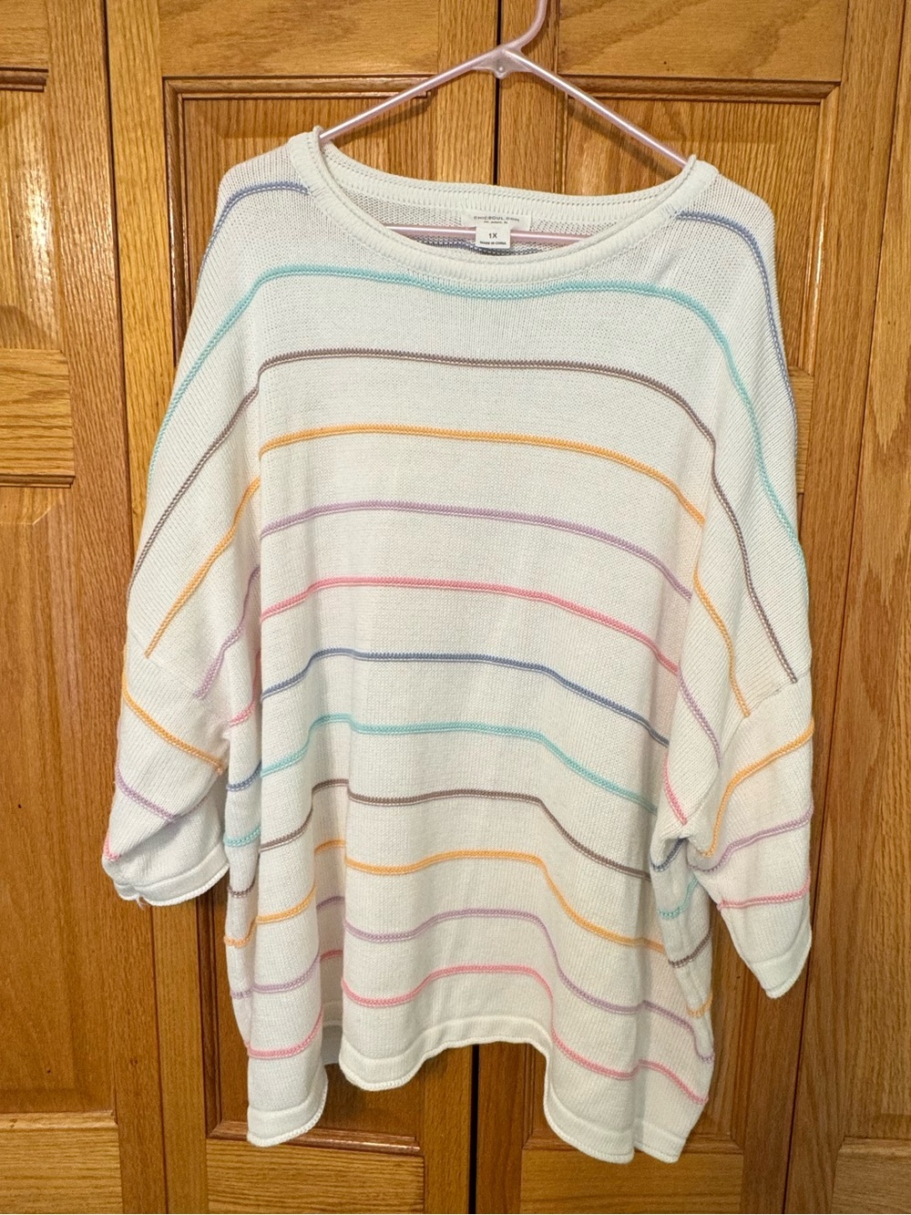 Rainbow Striped Lightweight Sweater (Pastel)